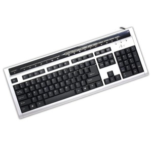 KLAWIATURA ART multimedialna FLATBOARD AK-52MF USB srebrno-czarna, chromowana