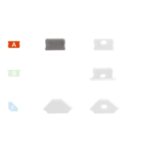 Zaślepka do profili typu A, szara