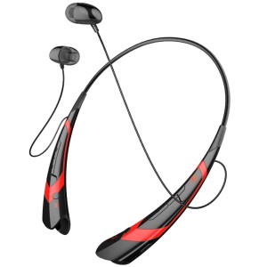 SŁUCHAWKI BT Z MIKROFONEM ART AP-B21 czarne/czerw (RING) sport