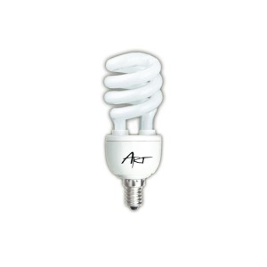 ŚWIETLÓWKA ART "spirala" 15W,E14,9mm, WW,(tradyc.żar. 75W)