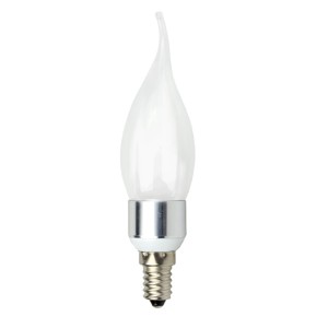 Żarówka świec.płomień,mleczna, silver LED ART E14, 4.5W, 18xSMD2835, AC230V, 320lm, WW