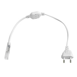 Wtyczka z przewodem 50cm do pasków LED HV  (do 50m, +uszcz.+łącznik+zaś.+5 uchw.)
